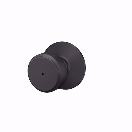 Schlage Schlage Bowery Matte Black Bed and Bath Knob Right or Left Handed F40VBWE622